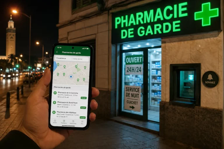 Pharmacie de garde Casablanca : numéros d&rsquo;urgence, apps et comment trouver
